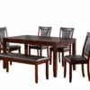 Harlow 6-Piece Padded Dining Set With Bench -Furniture Specialty Shop 810321491 2