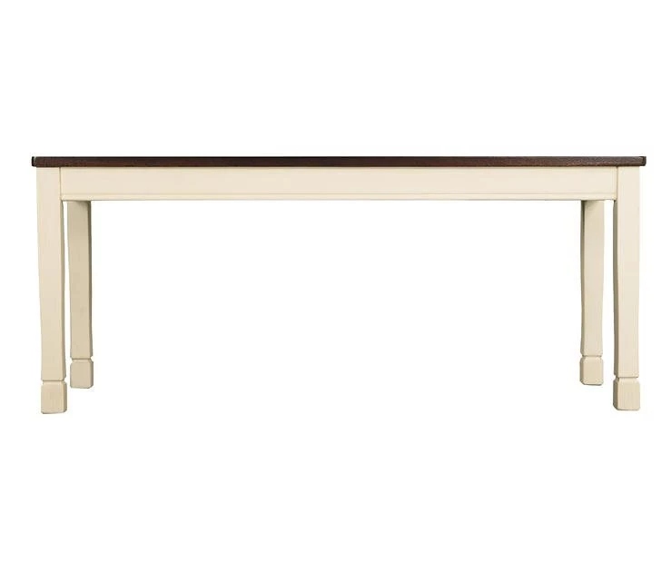 Whitesburg Cottage White & Brown Dining Room Bench 4 Whitesburg Cottage White & Brown Dining Room Bench - Image 2