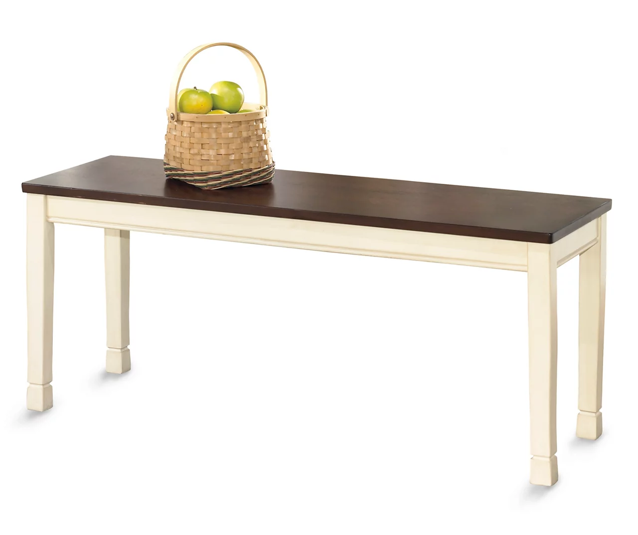 Whitesburg Cottage White & Brown Dining Room Bench 3 Whitesburg Cottage White & Brown Dining Room Bench