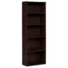 Dark Russet Brown 5-Shelf Bookcase -Furniture Specialty Shop 810367636