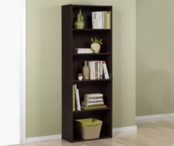 Dark Russet Brown 5-Shelf Bookcase -Furniture Specialty Shop 810367636 3