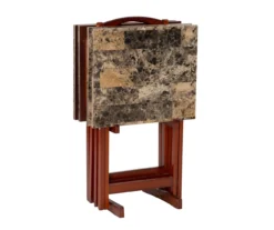 Williams 4-Piece Faux Marble Tray Table Set -Furniture Specialty Shop 810386282 A0 5