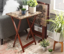 Williams 4-Piece Faux Marble Tray Table Set -Furniture Specialty Shop 810386282 A0 7