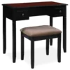 Shirley Black Cherry Mirror Vanity Set With Stool -Furniture Specialty Shop 810389408 1