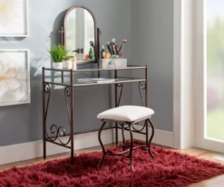 Heather Metal Adjustable Mirror Vanity Set With Stool 20 Heather Metal Adjustable Mirror Vanity Set With Stool -Furniture Specialty Shop 810389409 A0 7