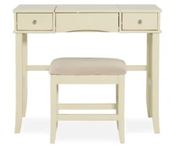 Caroline Cream Mirror Vanity Set With Stool -Furniture Specialty Shop 810389506 2