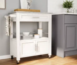 White Double Door Kitchen Cart With Granite Top 10 White Double Door Kitchen Cart With Granite Top -Furniture Specialty Shop 810389516 2