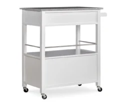 White Double Door Kitchen Cart With Granite Top 12 White Double Door Kitchen Cart With Granite Top -Furniture Specialty Shop 810389516 4