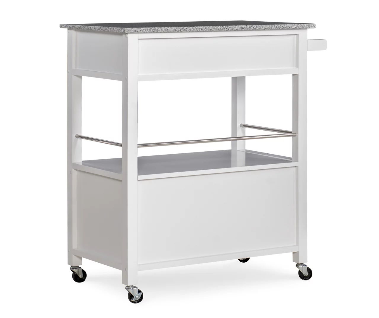 White Double Door Kitchen Cart With Granite Top 7 White Double Door Kitchen Cart With Granite Top - Image 5
