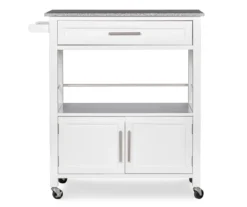White Double Door Kitchen Cart With Granite Top 13 White Double Door Kitchen Cart With Granite Top -Furniture Specialty Shop 810389516 5