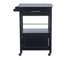 Ree Black Granite Top Kitchen Cart With Storage 16 Ree Black Granite Top Kitchen Cart With Storage -Furniture Specialty Shop 810389519 A0 2