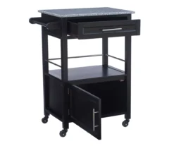 Ree Black Granite Top Kitchen Cart With Storage 17 Ree Black Granite Top Kitchen Cart With Storage -Furniture Specialty Shop 810389519 A0 3