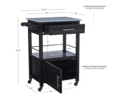 Ree Black Granite Top Kitchen Cart With Storage 23 Ree Black Granite Top Kitchen Cart With Storage -Furniture Specialty Shop 810389519 D8 10