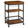 Luke Industrial Kitchen Cart With Wine Storage -Furniture Specialty Shop 810389531 1