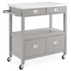 Gray Steel Top Kitchen Cart With Drawers 1 Gray Steel Top Kitchen Cart With Drawers -Furniture Specialty Shop 810389532 1