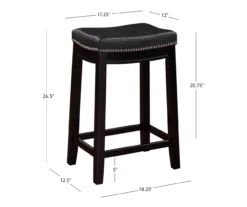 24" Brooke Black Saddle Counter Stool -Furniture Specialty Shop 810389536 A7