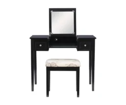 Black Butterfly Mirror Vanity Set With Stool -Furniture Specialty Shop 810389539 A0 2