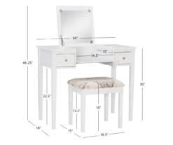 Butterfly Mirror Vanity Set With Stool -Furniture Specialty Shop 810389543 D8 12