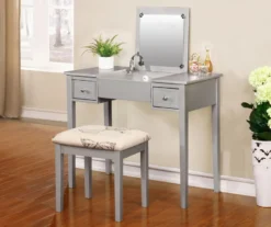 Butterfly Mirror Vanity Set With Stool -Furniture Specialty Shop 810389544 1