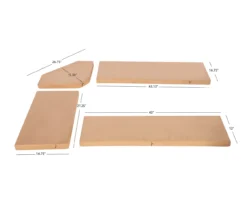 Beige Microfiber Cushion Set For Breakfast Nook -Furniture Specialty Shop 810389546 A8