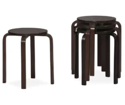 Wenge Bentwood 4-Piece Stool Set 7 Wenge Bentwood 4-Piece Stool Set -Furniture Specialty Shop 810389584 2 1