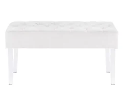 Marie Platinum Padded Glam Acrylic Bench -Furniture Specialty Shop 810389624 A0 2