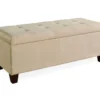 Erin Beige Padded Shoe Storage Ottoman -Furniture Specialty Shop 810389630 1