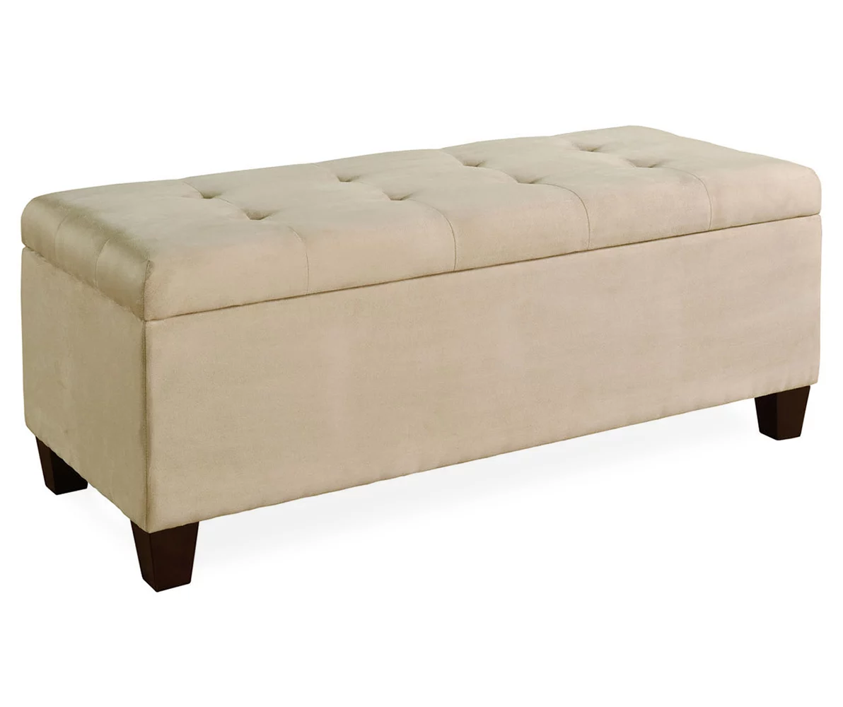 Erin Beige Padded Shoe Storage Ottoman 3 Erin Beige Padded Shoe Storage Ottoman