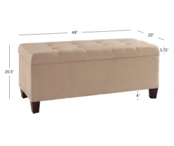Erin Beige Padded Shoe Storage Ottoman 11 Erin Beige Padded Shoe Storage Ottoman -Furniture Specialty Shop 810389630 A8