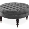 Claire Charcoal Round French Country Ottoman 2 Claire Charcoal Round French Country Ottoman -Furniture Specialty Shop 810389633 1