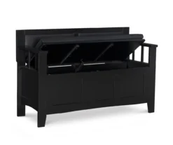 Black Padded Faux Leather Storage Bench -Furniture Specialty Shop 810389638 A0 3