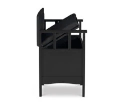 Black Padded Faux Leather Storage Bench -Furniture Specialty Shop 810389638 A3 2