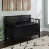 Black Padded Faux Leather Storage Bench -Furniture Specialty Shop 810389638 B0 1