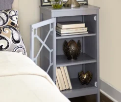 Ava Gray Geometric Single Door Cabinet -Furniture Specialty Shop 810389657 1 1