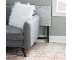 Davis White Faux Marble Tray Tables With Stand, 5-Piece Set -Furniture Specialty Shop 810389673 B0 6