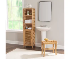 Pierce Bamboo 3-Shelf Tall Cabinet -Furniture Specialty Shop 810389688 B0 1
