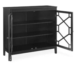 Ava Black Geometric 2-Door Cabinet -Furniture Specialty Shop 810389696 2