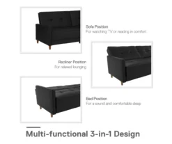 Ameriwood Avianna Faux Leather Coil Futon -Furniture Specialty Shop 810405140 1