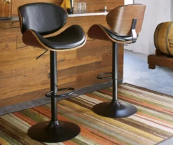 Bellatier Black & Brown Contoured Adjustable Height Barstool -Furniture Specialty Shop 810409018 1