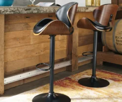 Bellatier Black & Brown Contoured Adjustable Height Barstool -Furniture Specialty Shop 810409018 3
