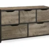 Rustic Rolling 5-Bin Storage Organizer -Furniture Specialty Shop 810410317 2
