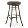 30" Bali Brown Faux Leather Backless Swivel Barstool -Furniture Specialty Shop 810422853 1
