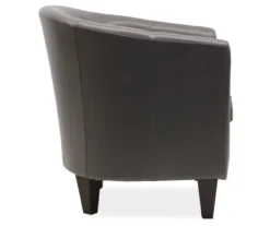 Windko Gray Faux Leather Tub Chair -Furniture Specialty Shop 810429853 3