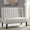 Beauland Ivory Wingback Accent Bench