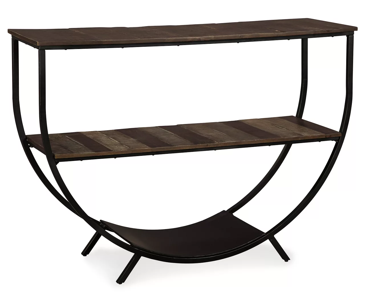 Lamoney Gray, White & Brown Slat Console Table 3 Lamoney Gray, White & Brown Slat Console Table