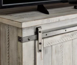 Carynhurst Whitewash Sliding Barn Door TV Stand -Furniture Specialty Shop 810458282 3