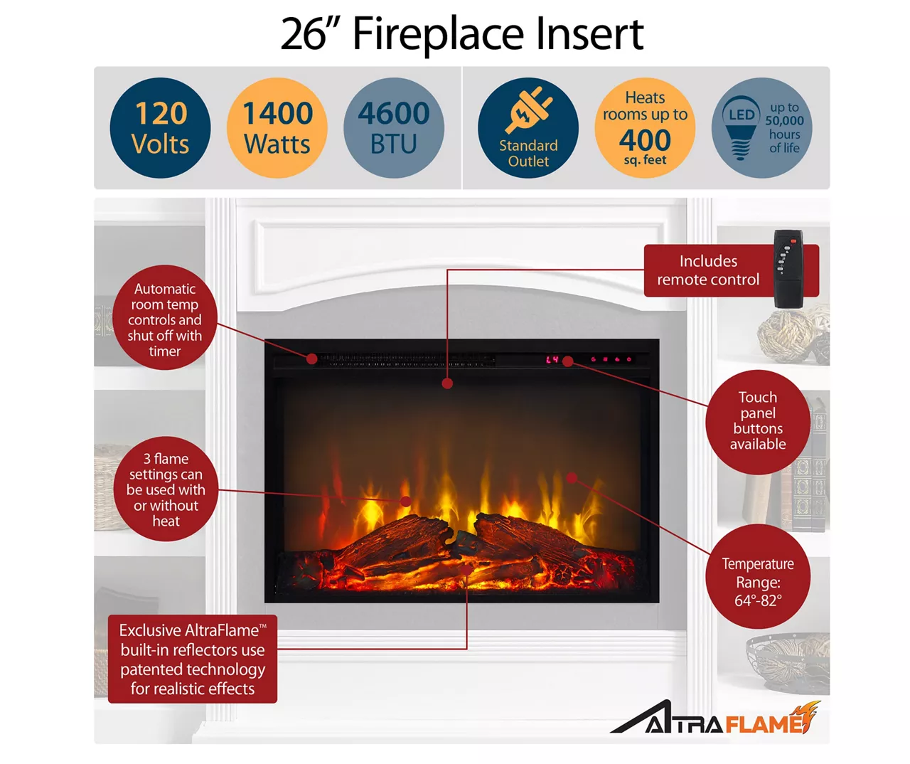 63" Rollins Espresso Electric Fireplace Console 5 63" Rollins Espresso Electric Fireplace Console - Image 3