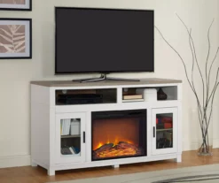 54" Bridgeport White Glass Door Electric Fireplace Console 7 54" Bridgeport White Glass Door Electric Fireplace Console -Furniture Specialty Shop 810465026 1