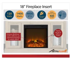 59" Roxbury Black Electric Fireplace Console -Furniture Specialty Shop 810465038 4