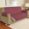 Burgundy & Taupe Microfiber Reversible Sofa Furniture Protector -Furniture Specialty Shop 810498482 1